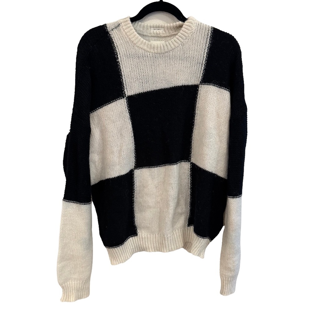 Mother Black & White Colorblock Sweater